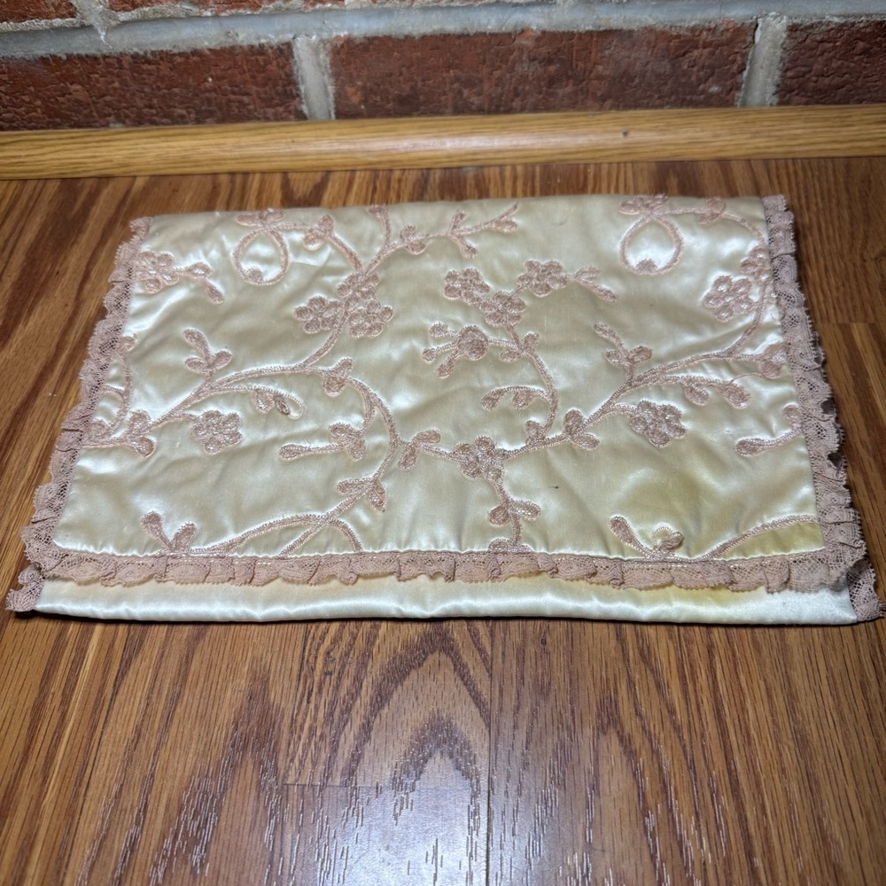 VTG I. Magnin & Co Rayon Lingerie Bag Case Vanity Boudoir Regency Old Hollywood